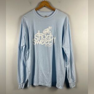 Sabrina Carpenter Blue VIP short n’ sweet tour light blue long sleeve size large